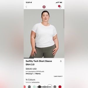 White Lululemon swiftly